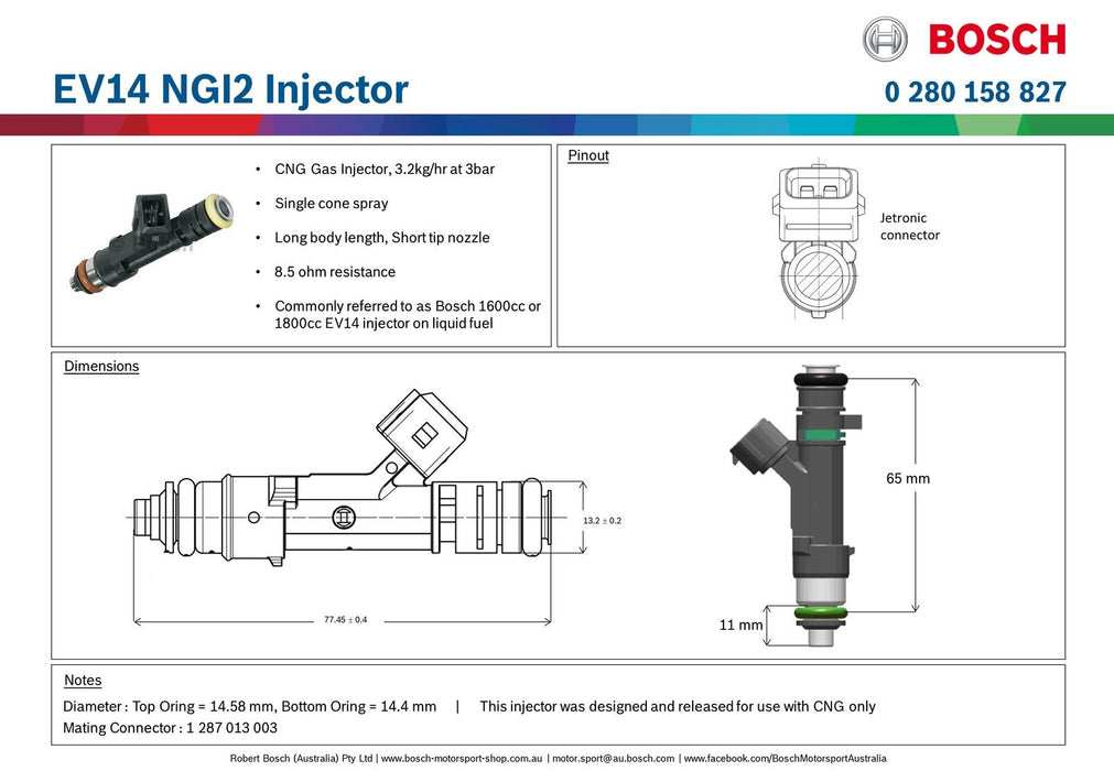 Bosch - 1600/1800cc Injector