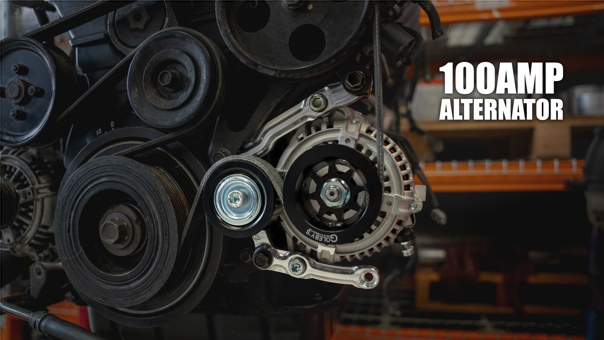 Goleby's Parts - 1JZ/2JZ Billet Alternator Relocation Retaining P/S Kit (No A/C)