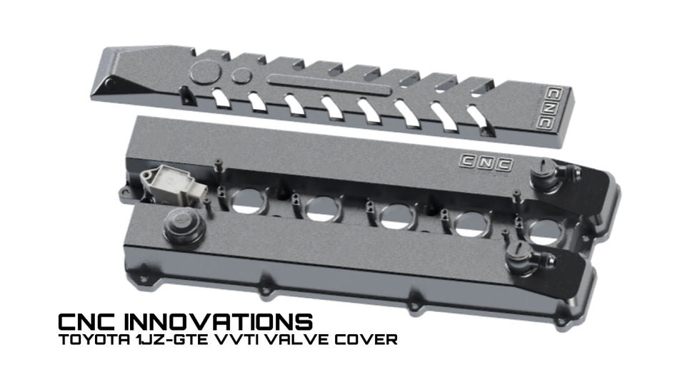 CNC Innovations - 2JZ-GTE VVTi Single Piece Billet Valve Covers R35 Coil Kit Intergrated