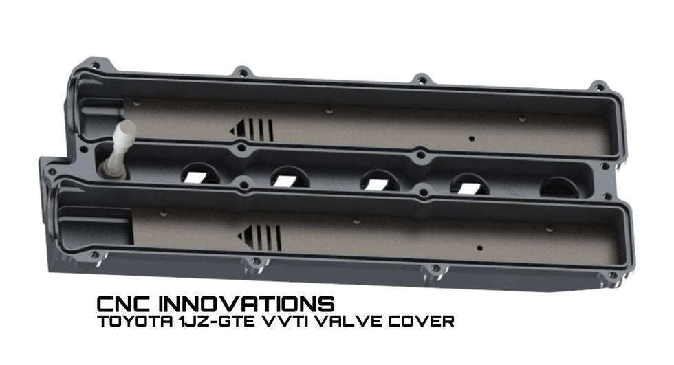 CNC Innovations - 1JZ-GTE VVTi Single Piece Billet Valve Covers R35 Coil Kit Intergrated