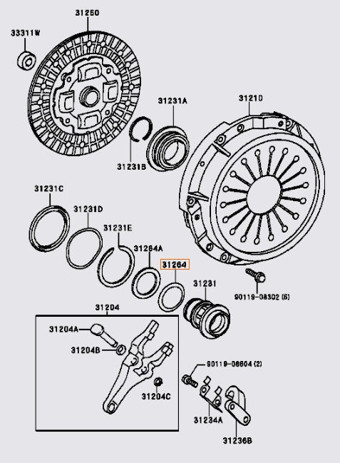 OEM Toyota - R154 Clutch Release Thrust Cone Spring