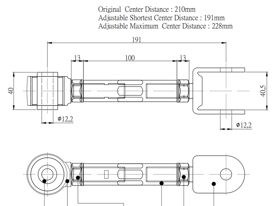 Hardrace - Rear Traction Rod Nissan, 180Sx, Silvia, Fairlady Z, Q45, Skyline, S13, Y33 97-01, R32, R32 Gtr, R33/34, R33/34