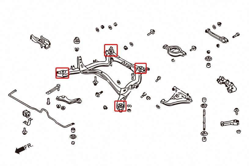 Hardrace - Rear Subframe Bushing Nissan, 180Sx, Silvia, Fairlady Z, Q45, Skyline, S13, Y33 97-01, R32, R33/34, S14/S15, Z32