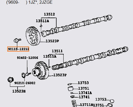 OEM Toyota - JZ Cam Gear Bolt