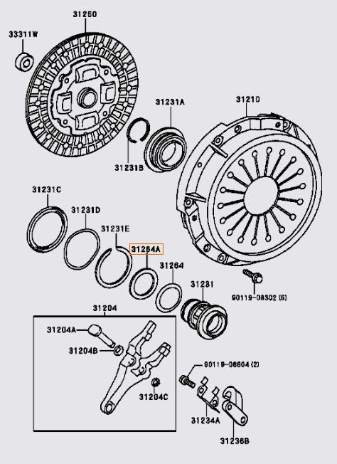 OEM Toyota - R154 Clutch Release Plate Washer (Clutch Thrust Cone Spring)