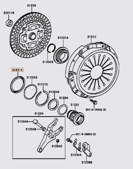 OEM Toyota - R154 Clutch Release Plate Washer