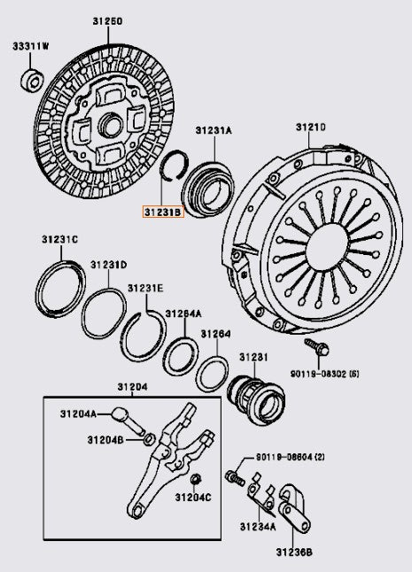 OEM Toyota - R154 Clutch Release Hub Snap Ring