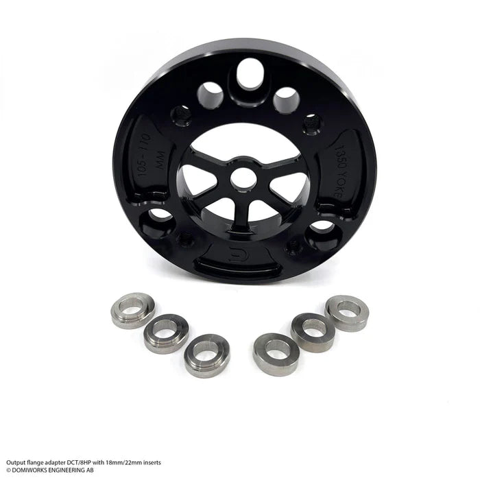 Domiworks 8HP / DCT OUTPUT FLANGE ADAPTER 105-110MM WITH 18MM OR 22MM INSERTS - 1350 YOKE