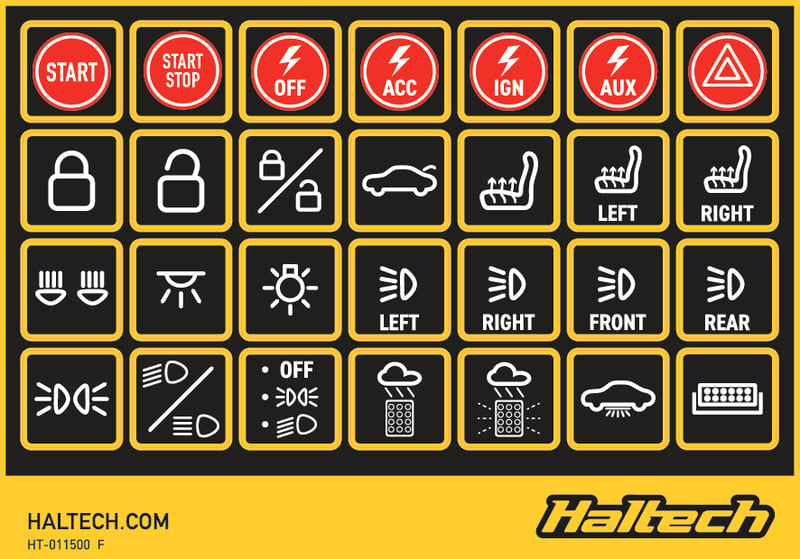 Haltech - CAN Keypad Label Set
