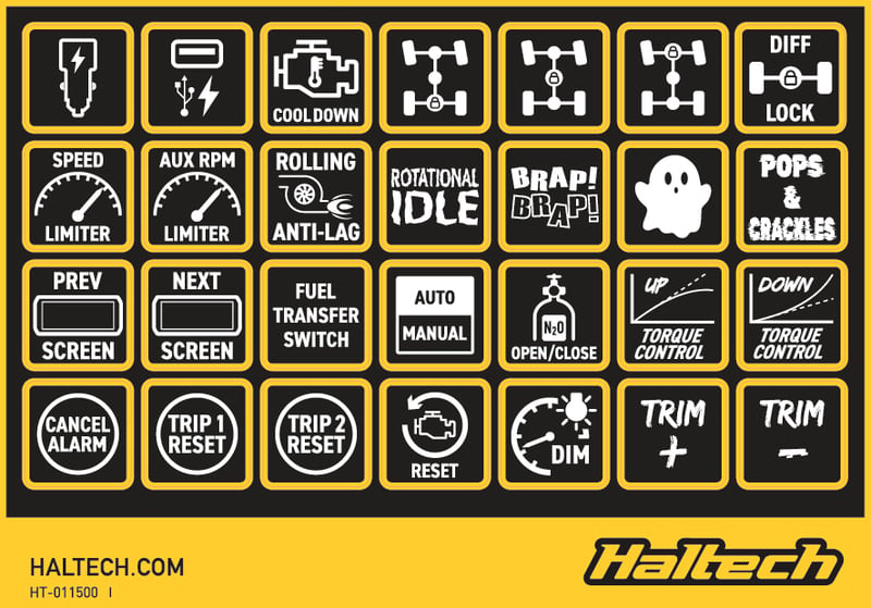 Haltech - CAN Keypad Label Set