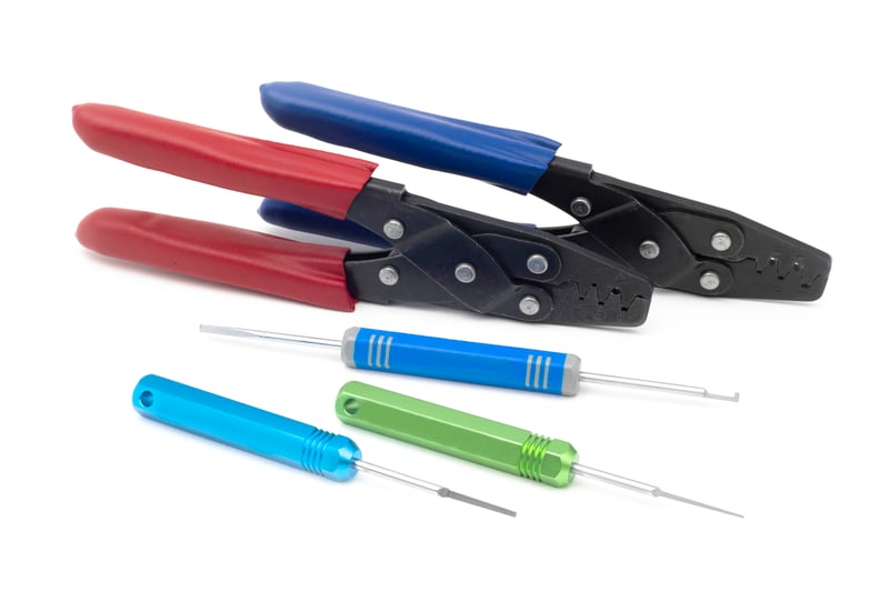 Haltech Dual Crimper Set Inc 3 pin removal tools