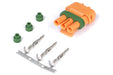Haltech Plug and Pins Only - Delco Weather Pack 3 pin GM Style MAP Sensor Connector - Orange Haltech