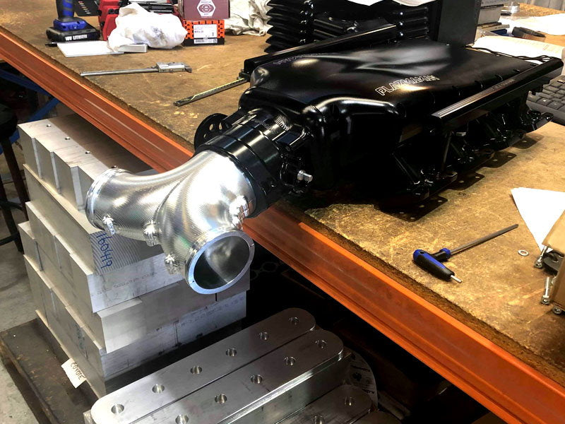 Plazmaman Intake Twin Entry Billet Adapter - Twin 3.5" to 5"