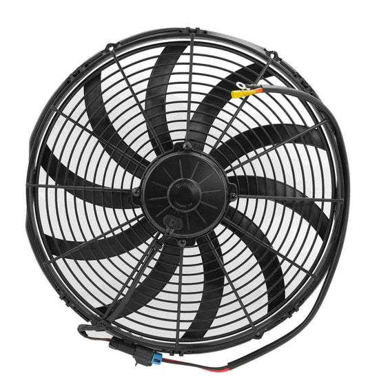 PWR - SPAL Universal Fan 16" Fan Skew Blade Pull 12V Extreme Performance (2460CFM) (93mm Deep) (Includes Gasket & Wiring Loom)