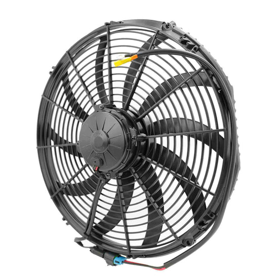 PWR - SPAL Universal Fan 16" Fan Skew Blade Pull 12V Extreme Performance (2460CFM) (93mm Deep) (Includes Gasket & Wiring Loom)