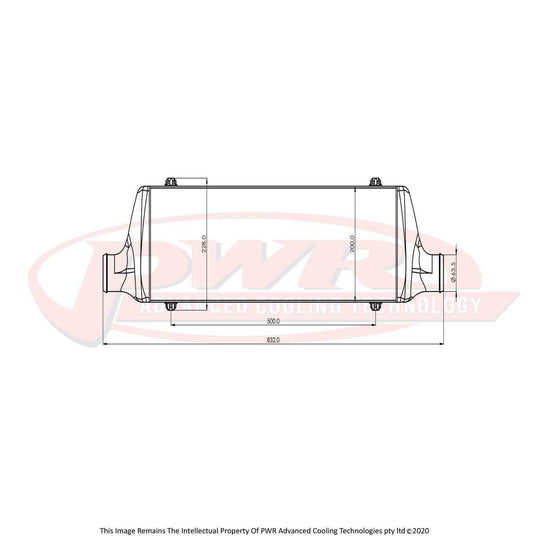 PWR - Street Series Intercooler - Core Size 600 x 200 x 68mm, 2.5" Outlets