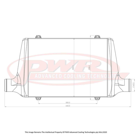 PWR - Street Series Intercooler - Core Size 400 x 300 x 68mm, 2.5" Outlets