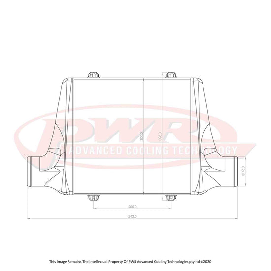 PWR - Street Series Intercooler - Core Size 300 x 300 x 68mm, 3" Outlets