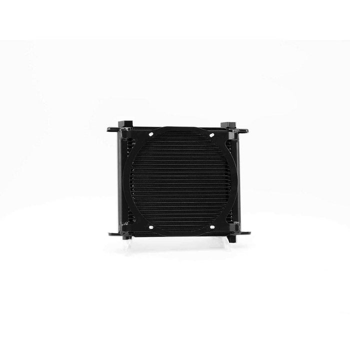 PWR - Universal Engine Oil Cooler Plate and Fin 280 x 256 x 37mm (28 Row) suits 9" SPAL Fan, Temp Switch Boss