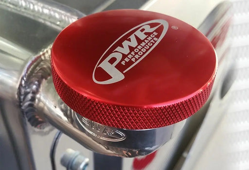 PWR Billet Cap Cover Small -RED PWR