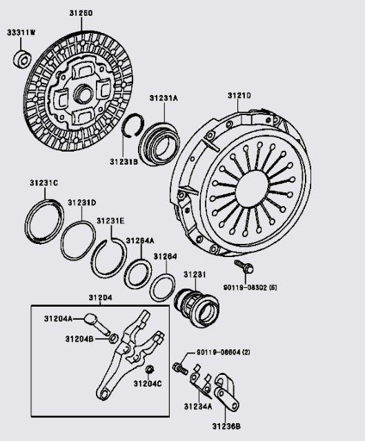 OEM Toyota - R154 Clutch Release Hub Assembly Kit