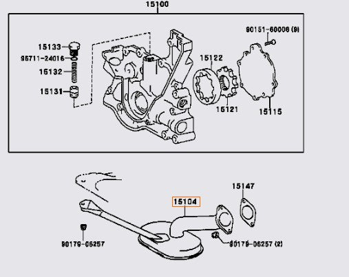 OEM Toyota - 1JZ/2JZ Front Sump Oil Pump Pickup Tube