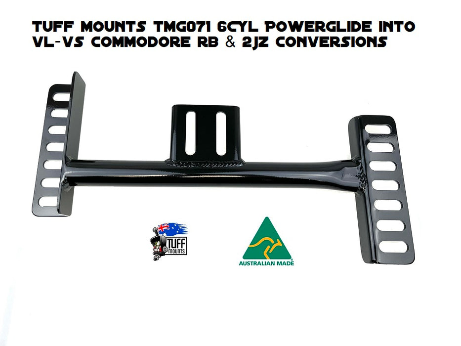 Tuff Mounts - Tubular Transmission Crossmember VL-VS RB & 2JZ Suit 6cyl Powerglide - Goleby's Parts | Goleby's Parts