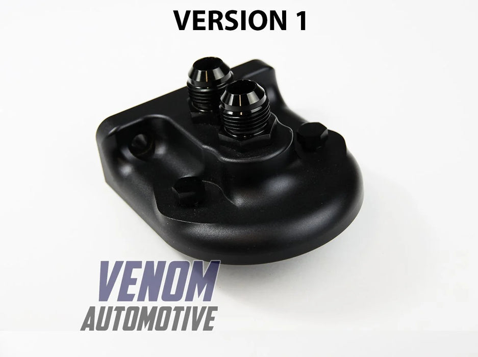 Venom Automotive - Billet Remote Oil Filter Relocation Mounting Bracket -10AN