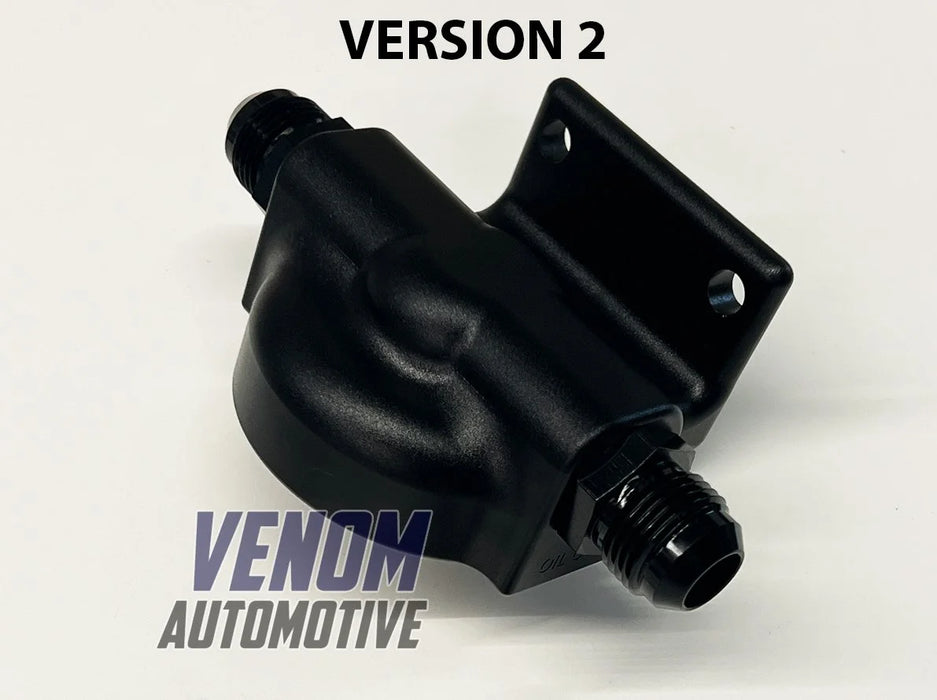 Venom Automotive - Billet Remote Oil Filter Relocation Mounting Bracket -10AN
