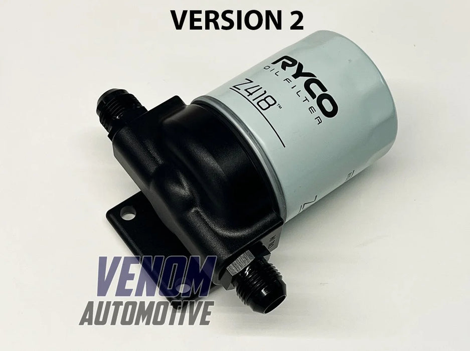 Venom Automotive - Billet Remote Oil Filter Relocation Mounting Bracket -10AN