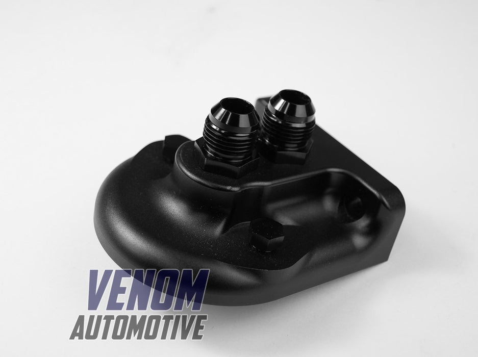 thumbnail image 2 of Venom Automotive Billet Oil Filter Adapter Plate For RB20 / RB25 / RB26 / RB30 Engines -10AN 2 of 6