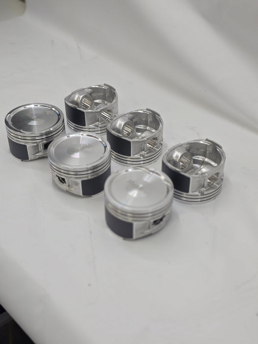 Atomic - Hypatec Cast Pistons – Ford Barra DOHC | 12cc Dish | Floating Pins | Coated Skirts