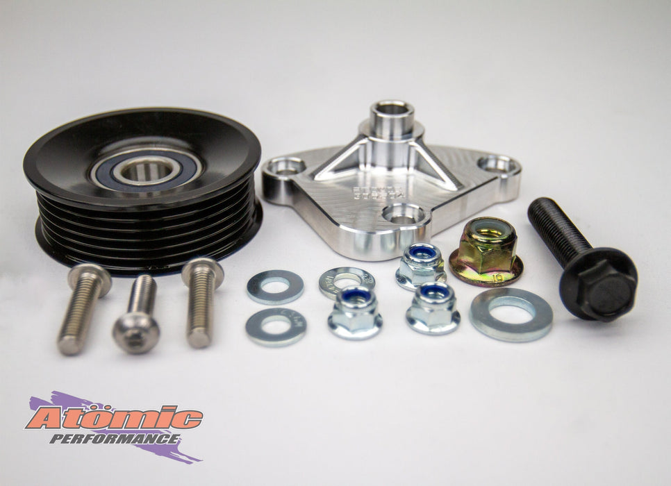 Atomic Barra Billet Power Steering Pump Delete Kit – Ford BA-FGX DOHC | CNC Alloy | Mounting Hardware Included