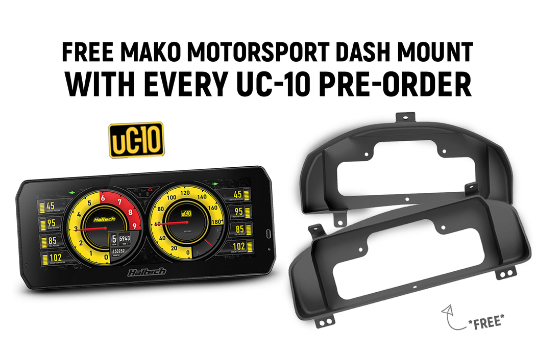 Haltech - uC-10 Digital Dash + FREE Mako Motorsport Dash Mount - PRE-SALE