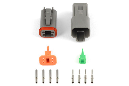 Haltech Plug and Pins Only - Matching Set of Deutsch DT-4 Connectors (DT06-4S + DT04-4P) - (13 Amp) - Goleby's Parts | Goleby's Parts