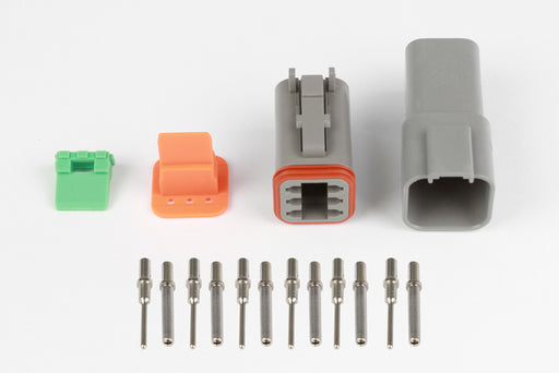 Haltech Plug and Pins Only - Matching Set of Deutsch DT-6 Connectors (DT06-6S + DT04-6P) - (13 Amp) - Goleby's Parts | Goleby's Parts