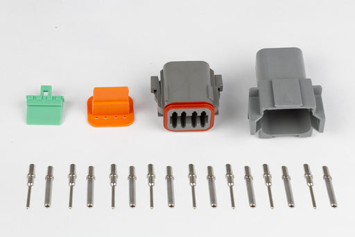 Haltech Plug and Pins Only - Matching Set of Deutsch DT-8 Connectors (DT06-8S + DT04-8P) - (13 Amp) - Goleby's Parts | Goleby's Parts