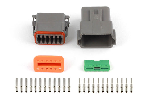 Haltech Plug and Pins Only - Matching Set of Deutsch DT-12 Connectors (DT06-12S + DT04-12P) - (13 Amp) - Goleby's Parts | Goleby's Parts